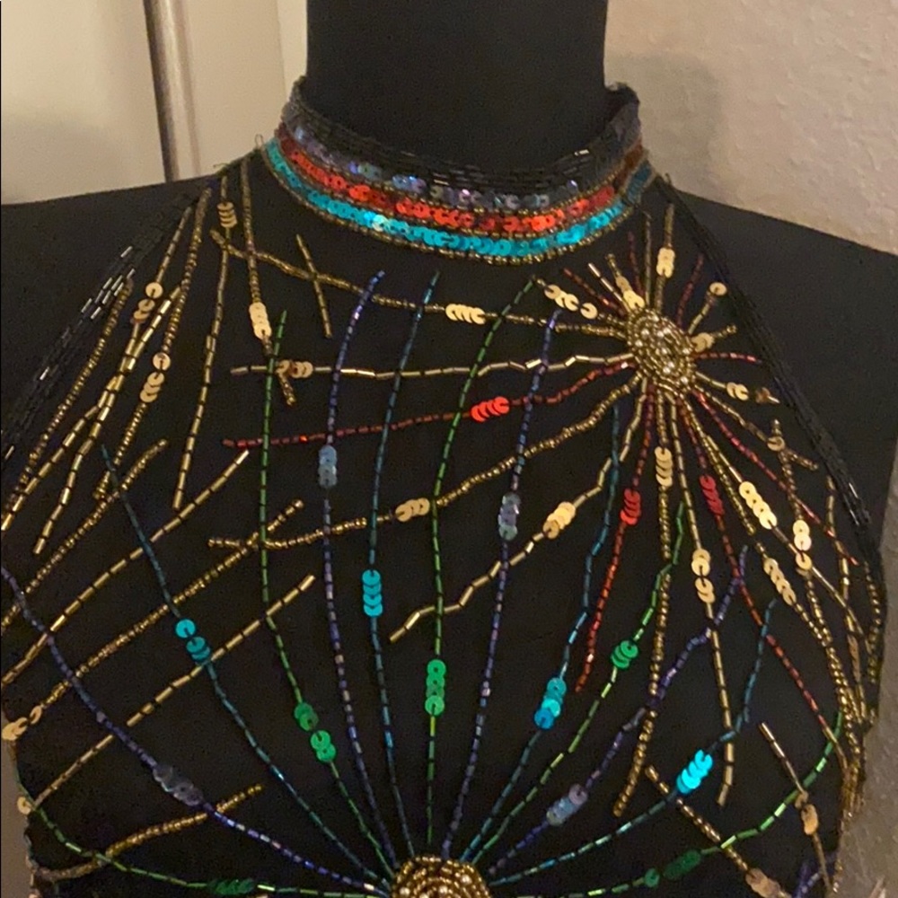 GREAT NEW YEARS TOP!! NWT Vintage Laurence Kazar Beaded Sequin Blouse